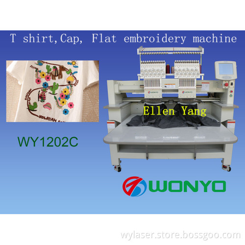 Wonyo 2 Heads Cap Embroidery Machine by Tajima Embroidery Machine Design